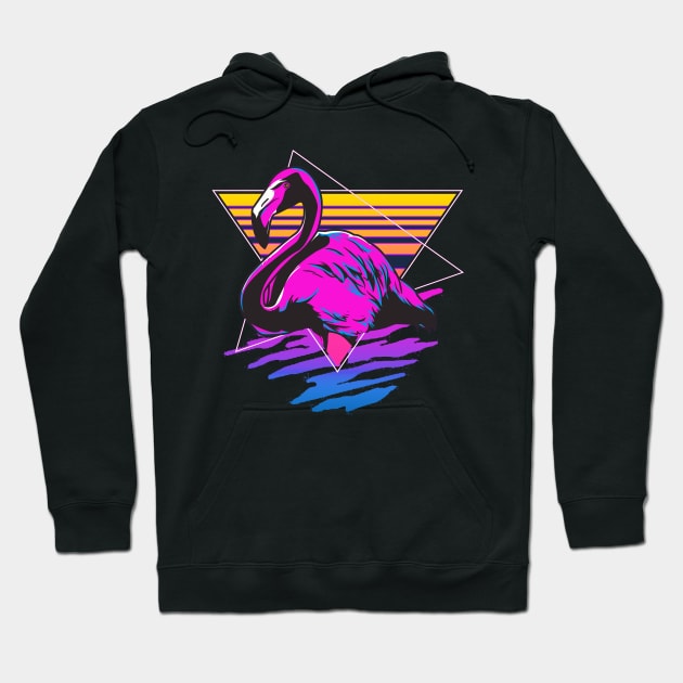 Retro Pink Flamingo Hoodie by E